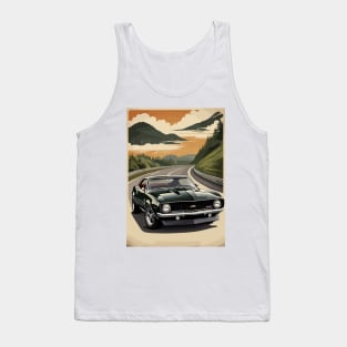 Classic American Camaro Black Muscle Car Tank Top